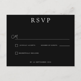 Custom Minimalist Wedding RSVP Meddelande Vykort