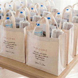 Custom Minimalist Wedding Welcome Bags Mini Tygkasse
