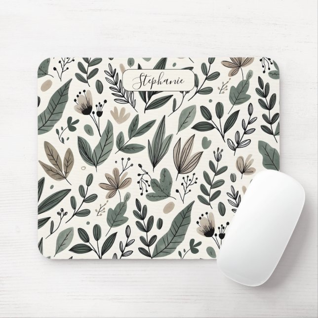 Custom Modern Botanical Office Pattern Musmatta (Med mus)