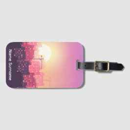 Custom Modern Construction City Sunset Clipboard Bagagebricka