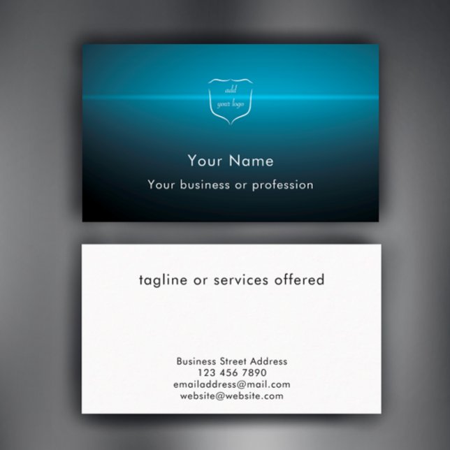 Custom Modern Cool Logo Technology Professional Visitkort (Personalize these unique modern business cards. Add your logo and business details. Blue stylish.
)