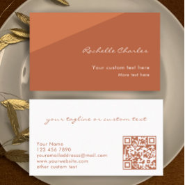 Custom Modern Elegant Copper QR Code Professional Visitkort