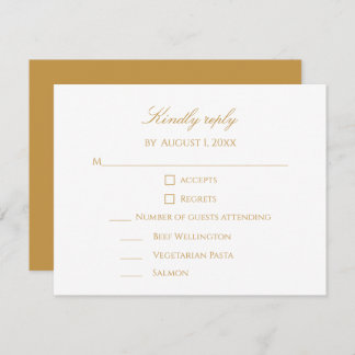 Custom Modern Elegant Script Gold & White Wedding OSA Kort