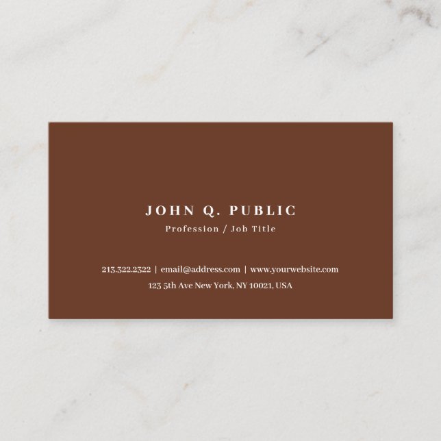 Custom Modern Elegant Simple Template Terracotta Visitkort (Framsida)