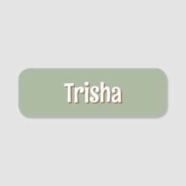 Custom Modern Fun Sage Coffee Shop Employee Namnbricka