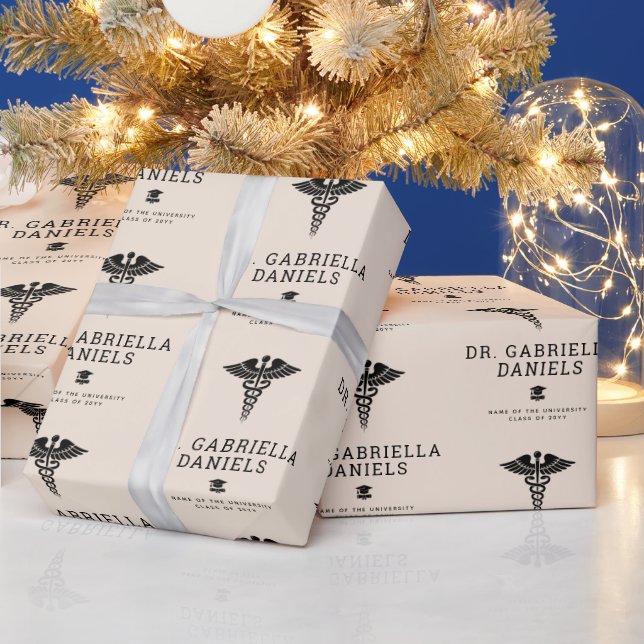 Custom Modern Medical School Doctor Graduation Presentpapper (Helgdagar)