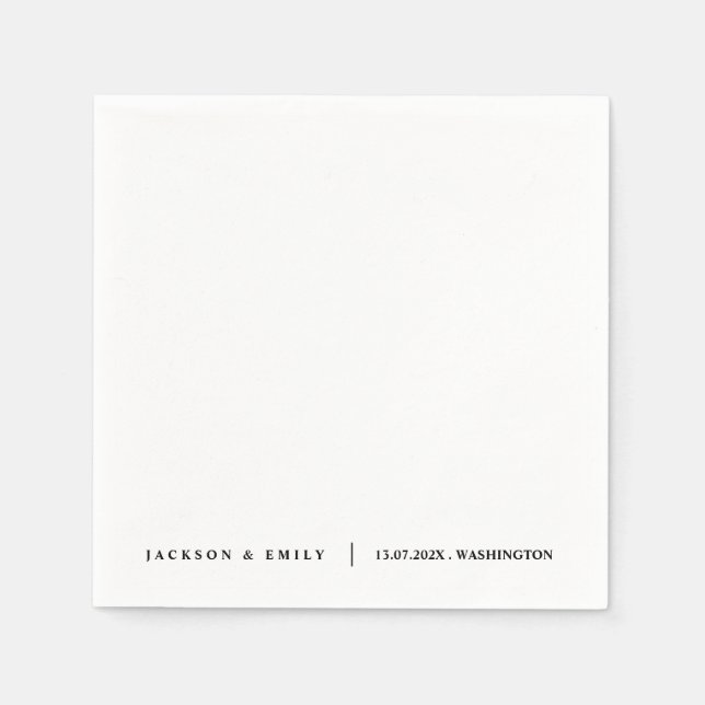 Custom Modern Minimalistic Wedding Pappersservett (Framsidan)