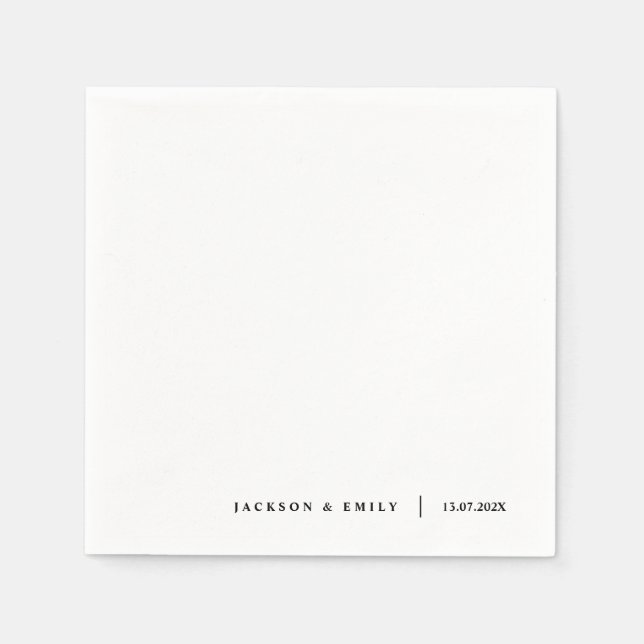 Custom Modern Minimalistic Wedding Pappersservett (Framsidan)