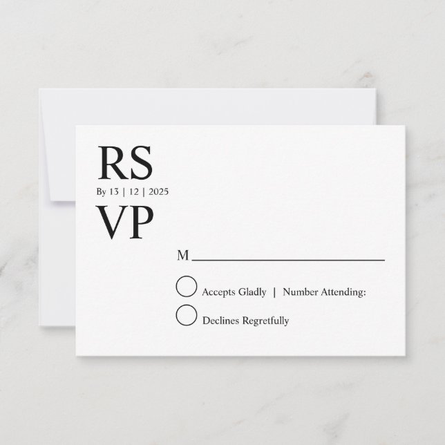 Custom Modern rsvp card Inbjudningar (Framsida)