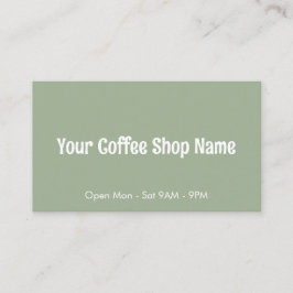 Custom Modern Sage Green Coffee Shop Template Visitkort