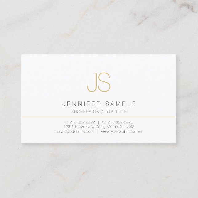 Custom Modern Simple Professional Elegant Monogram Visitkort (Framsida)