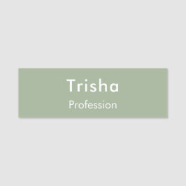 Custom Modern Simple Script Sage Green Employee ID Namnbricka