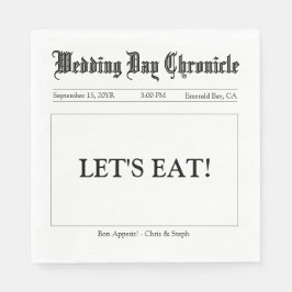 Custom Modern Simple Script Wedding Buffet Paper Pappersservett