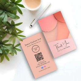 Custom Modern Style Business Thank You Card Insert Visitkort