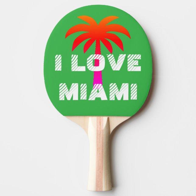 Custom Modern vibrant summer Miami green Pingisracket (Framsidan)