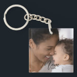 Custom Mom Established Modern Script Photo<br><div class="desc">Celebrate your First Mothers Day with this soft modern Script "Custom Mom Established Modern Script Photo Keychain". This Custom Mom Est. Year keychain is the perfect New Mom Gift, and also great for veteran moms. This modern mom style keychain makes a wonderful gift for so many gift occasions, such as...</div>