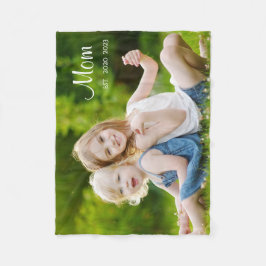 Custom Mom Established Modern Script Photo Fleecefilt