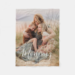 Custom Mom Established Modern Script Photo Fleecefilt