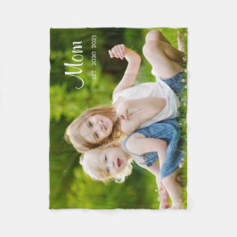 Custom Mom Established Modern Script Photo Fleecefilt