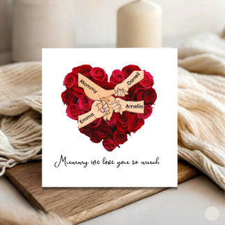 Custom Mommy From Kids Love Heart Mother's Day Kort