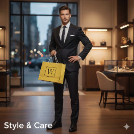 Custom Monogram Design Large Gift Bag for Any Occa