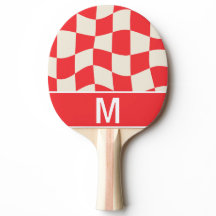 Custom monogram elegant white red squares pattern