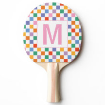 Custom monogram  geometric square Ping Pong Paddle