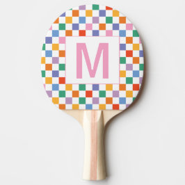 Custom monogram  geometric square Ping Pong Paddle Pingisracket