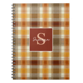 Custom Monogram Gingham Style Pattern Anteckningsbok