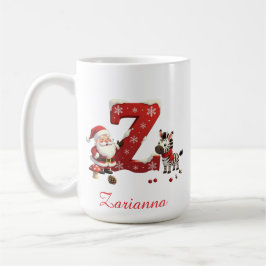 Custom Monogram initial Z merry Christmas Kaffemugg