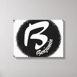 Custom Monogram Letter B Personalized Name Canvas