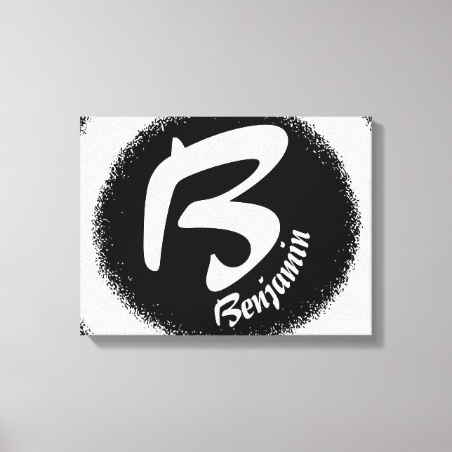 Custom Monogram Letter B Personalized Name Canvas  (Framsida)