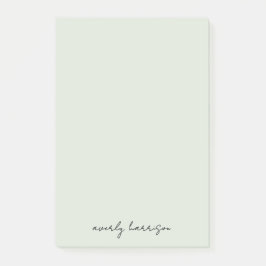 Custom Monogram Light Sage Chic Minimalist  Post-it Block