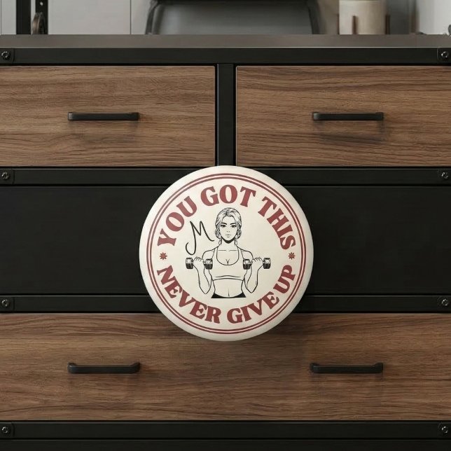 Custom Monogram Motivational Retro Knopp (Skapare uppladdad)