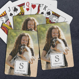 Custom Monogram, Name and Photo Modern Photography Casinokort