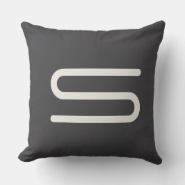  Custom monogram name black and white typography Kudde