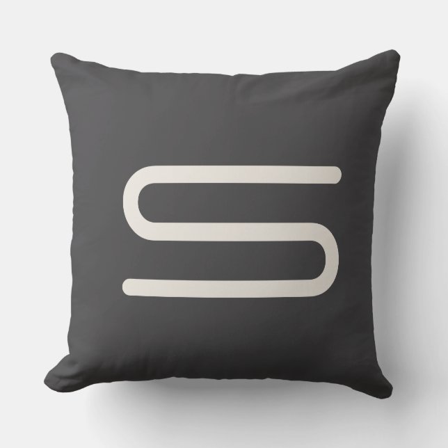  Custom monogram name black and white typography Kudde (Framsida)