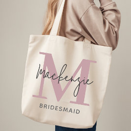Custom Monogram Tote Bag Elegant Gift for Bride Tygkasse