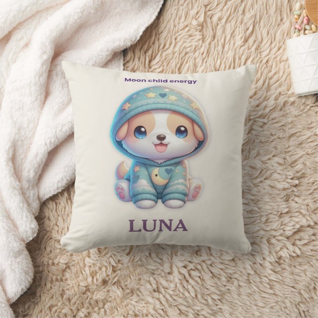 Custom Moon Child Energy Dog Pillow Kudde (Filt)