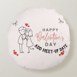 Custom MoonRest Round Pillow for Valentine's Day Rund Kudde