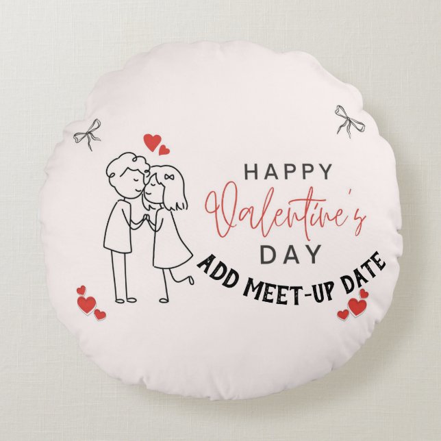 Custom MoonRest Round Pillow for Valentine's Day Rund Kudde (Framsidan)