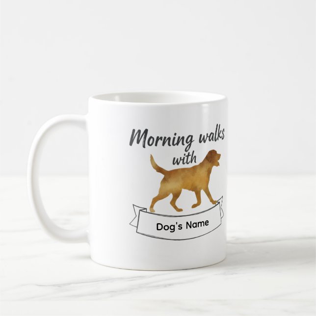 Custom Morning Walks With Labrador Retriever Mug Kaffemugg (Vänster)
