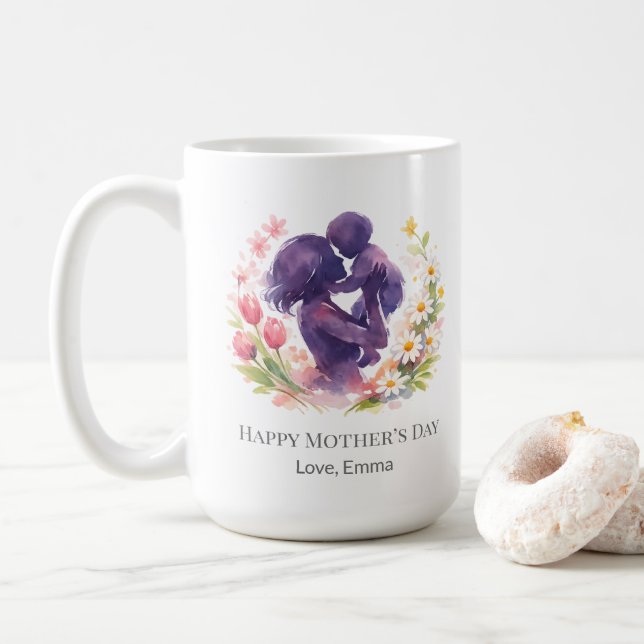 Custom Mother and Child Floral Mother’s Day Mug Kaffemugg (Med munk)