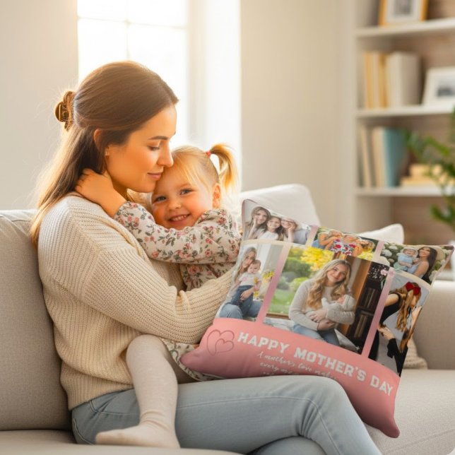 Custom Mother’s Day Photo Collage Throw Pillow Kudde (Skapare uppladdad)