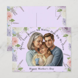 Custom Mother's day photo Always your babies  Vykort