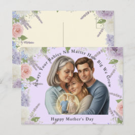 Custom Mother's day photo Always your babies  Vykort