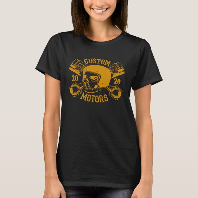 Custom Motorrad Bau & Reparatur Bike Motor Racing T Shirt (Framsida)