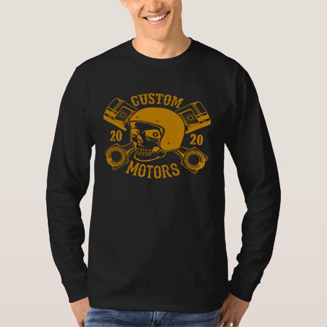Custom Motorrad Bau & Reparatur Bike Motor Racing T Shirt (Framsida)