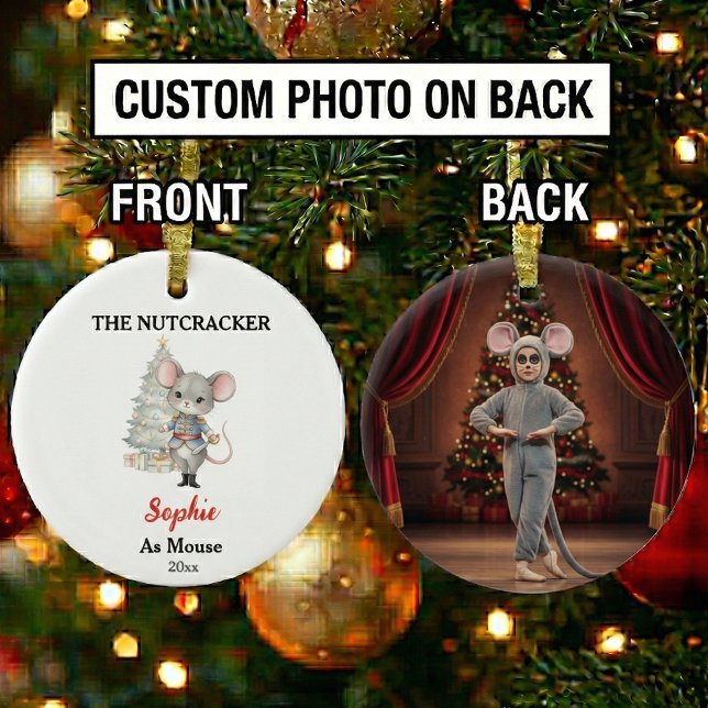 Custom Mouse Nutcracker Photo Christmas Julgransprydnad Keramik (Skapare uppladdad)
