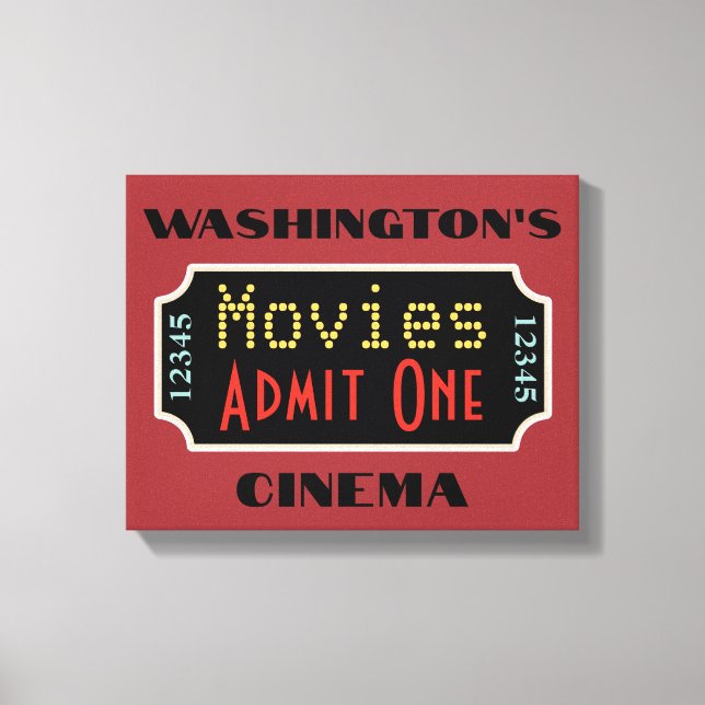 Custom Movie Theater Sign Art Canvastryck (Framsida)